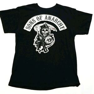 Sons Of Anarchy Graphic Tee Shirt Men's Size Medium Black White Reaper 2014